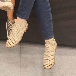 Woven Ankle Boots